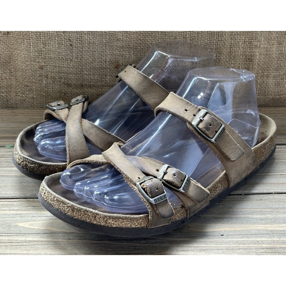 Birkenstock Sandals Brown Slides Hippie BOHO Women's Sz 8 Distressed